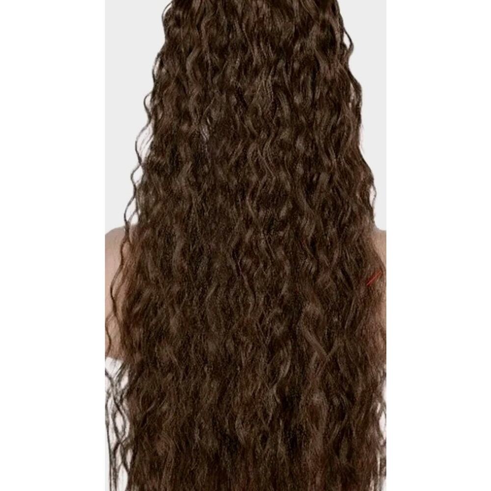 Long‎ Wavy Hair Extension 17" Dark Golden Brown Glamor Dressup Going Out Holiday